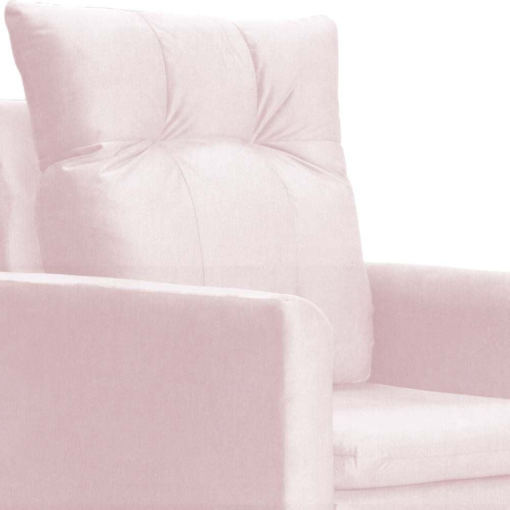 Poltrona Para Sala Ligia Suede Rosa Bebê- DS Estofados