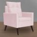 Poltrona Para Sala Ligia Suede Rosa Bebê- DS Estofados