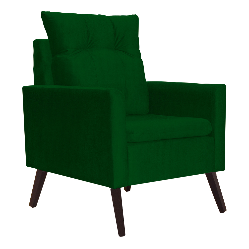 Poltrona Para Sala Ligia Suede Verde - DS Estofados