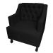 Poltronas Decorativa Pés Luis XV Gênises Encosto Estilo Capitonê Suede Preto - DS Estofados