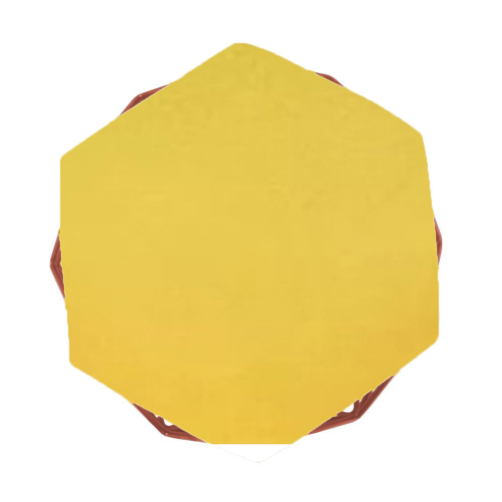 Puff Aramado Preto Assento Hexagonal Suede Amarelo - DS Estofados