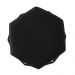 Puff Aramado Preto Assento Hexagonal Suede Preto - DS Estofados