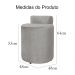 Puff Athenas Decorativa Linho Bege