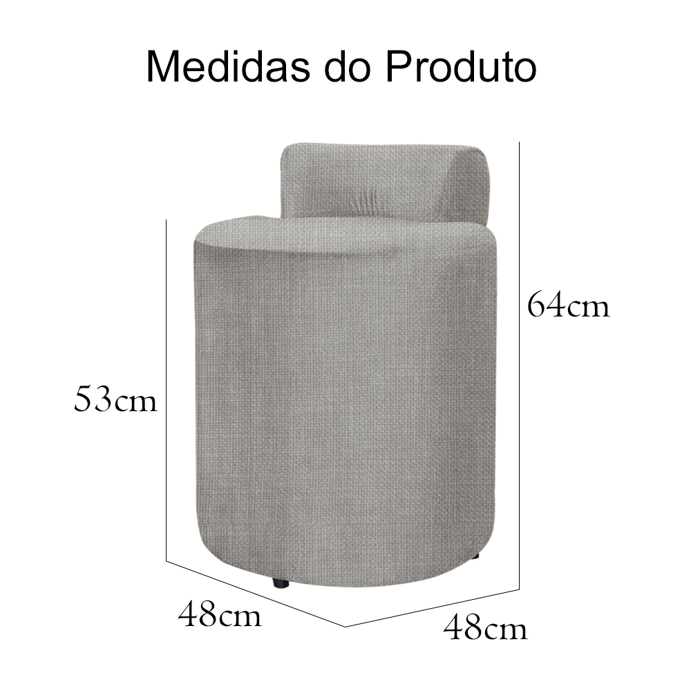 Puff Athenas Decorativa Linho Bege