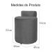 Puff Athenas Decorativa Linho Cinza