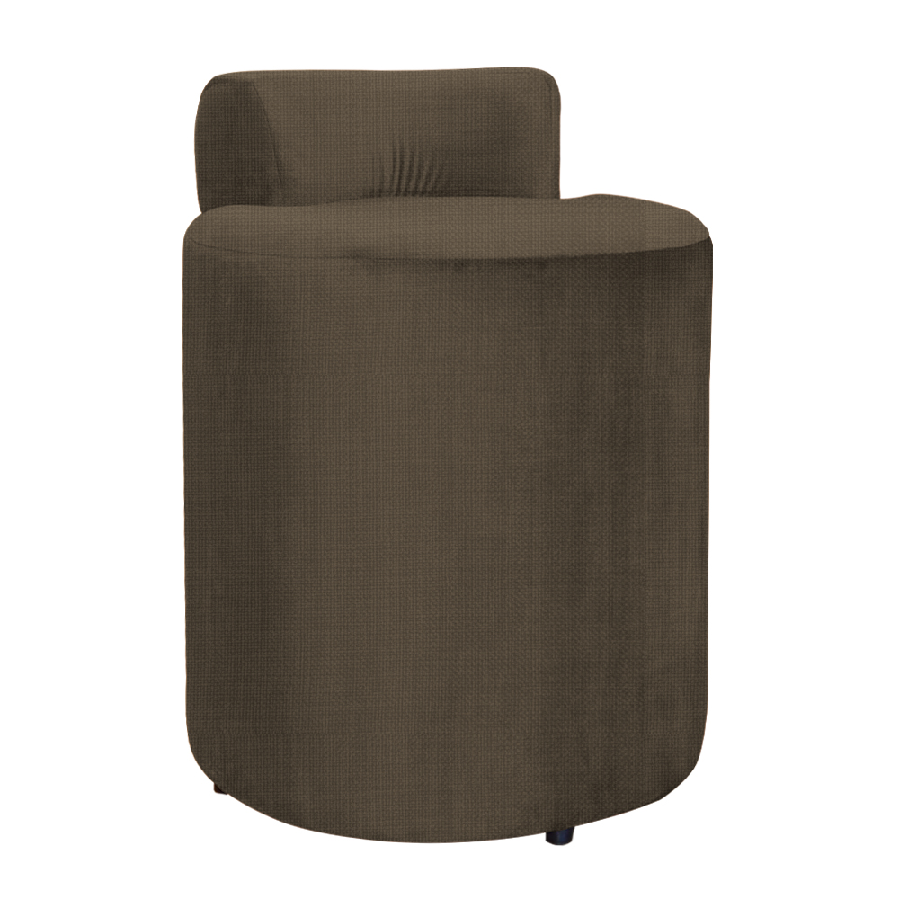 Puff Athenas Decorativa Linho Marrom - DS Estofados