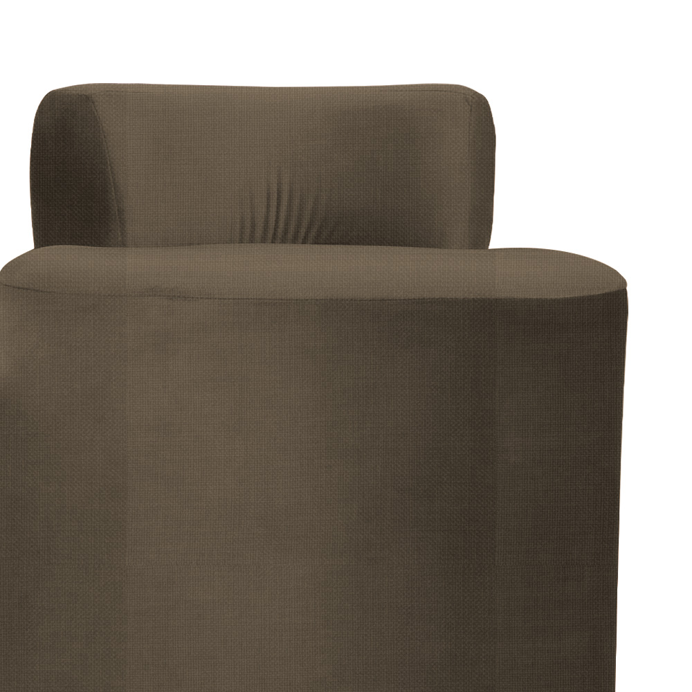 Puff Athenas Decorativa Linho Marrom - DS Estofados
