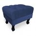 Puff Baú Retrô Luis Xv Capitonê Suede Azul Marinho - DS Estofados