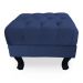 Puff Baú Retrô Luis Xv Capitonê Suede Azul Marinho - DS Estofados