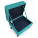 Puff Baú Retrô Luis Xv Capitonê Suede Azul Turquesa - DS Estofados