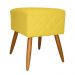 Puff Banqueta Isabela em Tressê Pés Palito Suede Amarelo
