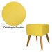 Puff Banqueta Isabela em Tressê Pés Palito Suede Amarelo