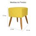 Puff Banqueta Isabela em Tressê Pés Palito Suede Amarelo