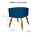 Puff Banqueta Isabela em Tressê Pés Palito Suede Azul Royal