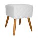 Puff Banqueta Isabela em Tressê Pés Palito Suede Branco