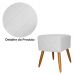 Puff Banqueta Isabela em Tressê Pés Palito Suede Branco
