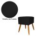 Puff Banqueta Isabela em Tressê Pés Palito Suede Preto