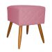 Puff Banqueta Isabela em Tressê Pés Palito Suede Rosa
