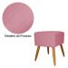 Puff Banqueta Isabela em Tressê Pés Palito Suede Rosa
