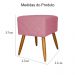 Puff Banqueta Isabela em Tressê Pés Palito Suede Rosa