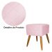 Puff Banqueta Isabela em Tressê Pés Palito Suede Rosa Bebê