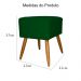 Puff Banqueta Isabela em Tressê Pés Palito Suede Verde