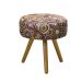 Puff Banqueta Redonda Classic Suede Estampado Mosaico Amarelo - DS Estofados