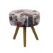 Puff Banqueta Redonda Classic Suede Estampado Países Vermelho - DS Estofados