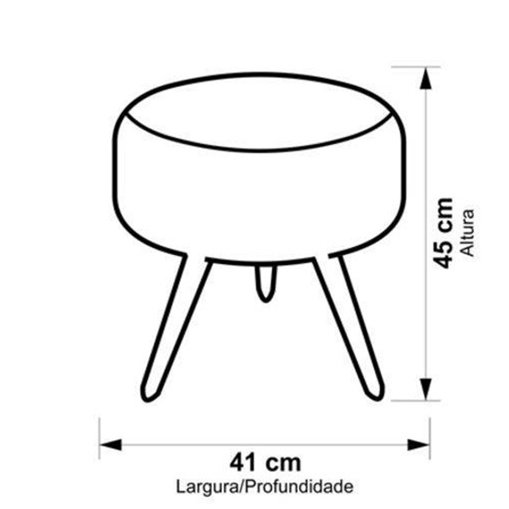 Puff Banqueta Redonda Suede Triângulo Bege - DS Estofados