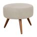 Puff Banqueta Redondo Classic Suede Bege - DS Estofados