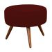 Puff Banqueta Redondo Classic Suede Bordô
