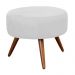 Puff Banqueta Redondo Classic Suede Branco