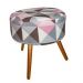Puff Banqueta Redondo Classic Suede Triangulo Rosa
