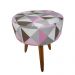 Puff Banqueta Redondo Classic Suede Triangulo Rosa