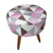 Puff Banqueta Redondo Classic Suede Triangulo Rosa