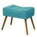Puff Banqueta Retangular Suede Liso Azul Turquesa - DS Móveis