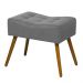 Puff Banqueta Retangular Suede Liso Cinza - DS Móveis
