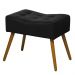 Puff Banqueta Retangular Suede Liso Preto - DS Móveis