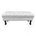 Puff Calçadeira Retrô 1,00 Metro Luis Xv Capitonê Suede Branco - DS Estofados