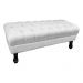 Puff Calçadeira Retrô 1,00 Metro Luis Xv Capitonê Suede Branco - DS Estofados