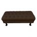 Puff Calçadeira Retrô 1,00 Metro Luis Xv Capitonê Suede Marrom - DS Estofados