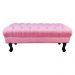 Puff Calçadeira Retrô 1,00 Metro Luis Xv Capitonê Suede Rosa - DS Estofados