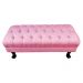 Puff Calçadeira Retrô 1,00 Metro Luis Xv Capitonê Suede Rosa - DS Estofados