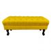 Puff Calçadeira Retrô 1,20 Metro Luis Xv Capitonê Suede Amarelo - DS Estofados