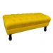 Puff Calçadeira Retrô 1,20 Metro Luis Xv Capitonê Suede Amarelo - DS Estofados