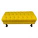 Puff Calçadeira Retrô 1,20 Metro Luis Xv Capitonê Suede Amarelo - DS Estofados