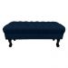 Puff Calçadeira Retrô 1,20 Metro Luis Xv Capitonê Suede Azul Marinho - DS Estofados