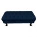 Puff Calçadeira Retrô 1,20 Metro Luis Xv Capitonê Suede Azul Marinho - DS Estofados