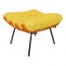 Puff Decorativo Costela Suede Amarelo