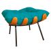 Puff Decorativo Costela Suede Azul Turquesa - DS Estofados